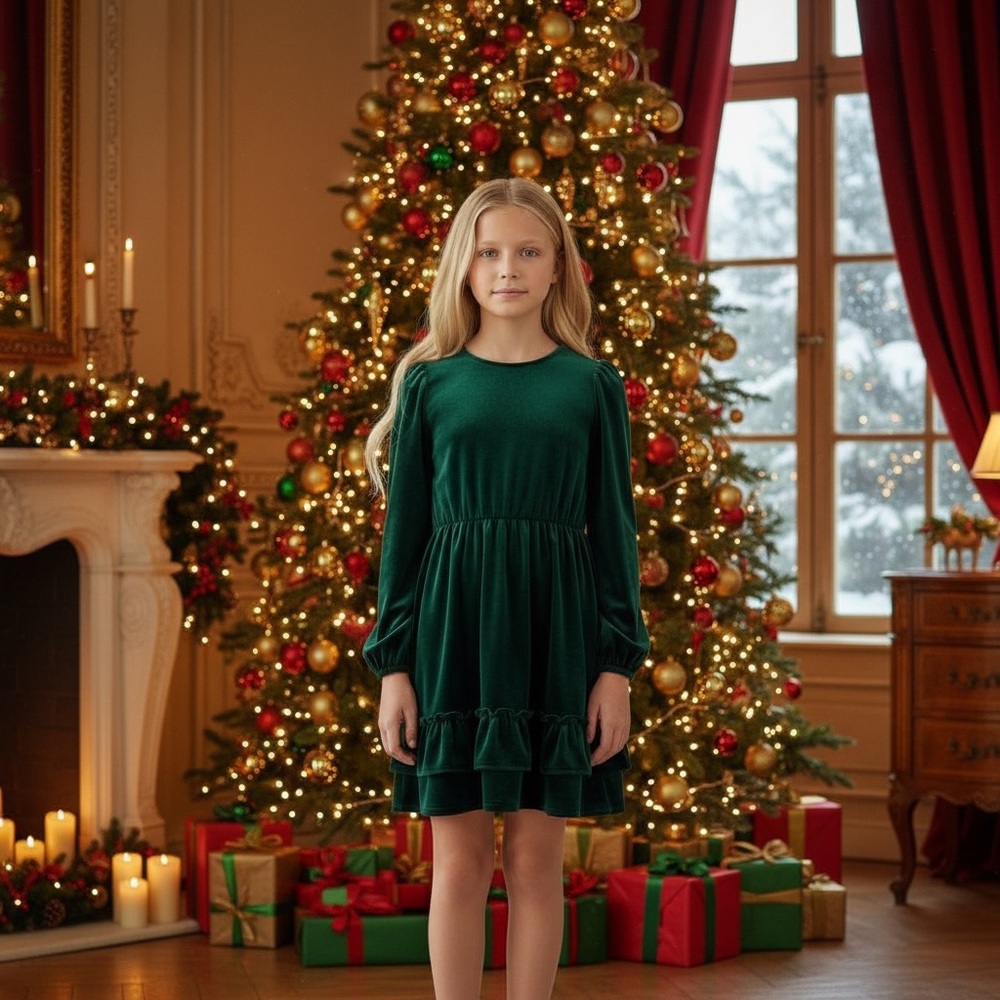 NWT Rare Editions Girls Burgundy Velvet Dress Thanksgiving Christmas Holiday